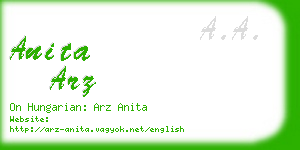 anita arz business card